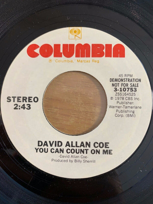 David Allan Coe - You Can Count On Me / US-Promo 1978 - (VG++/Neutral)