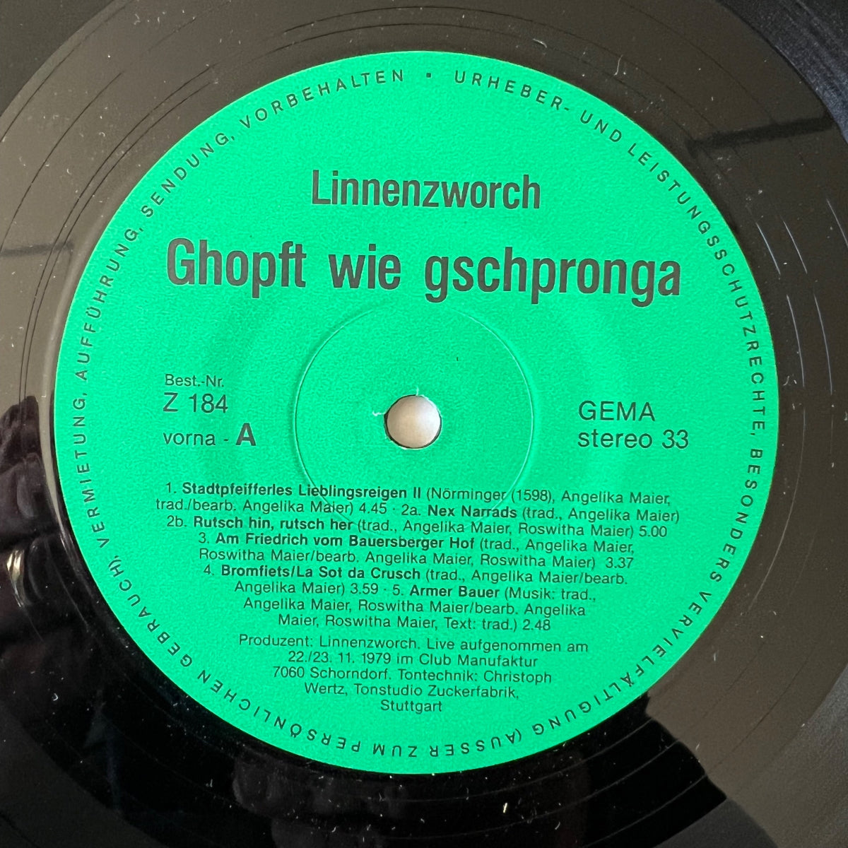 Linnenzworch - G'hopft Wie G'schpronga / 1. D-Press. 1979 - (VG++/VG++)