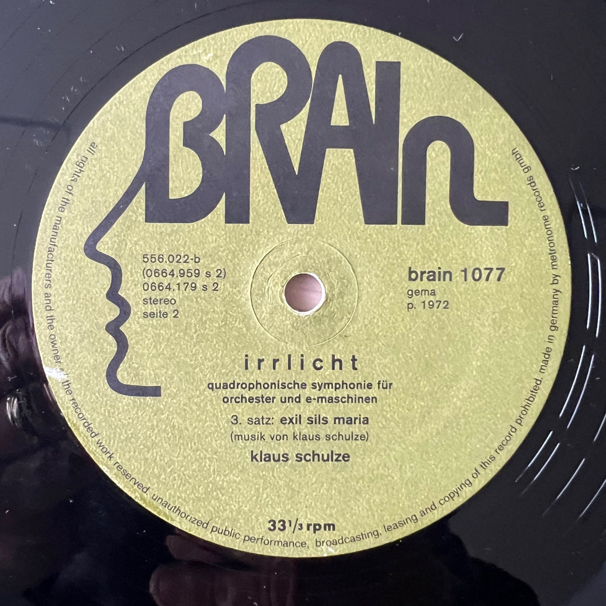 Klaus Schulze - Irrlicht / D-Press. 1975 - (VG+/VG+)