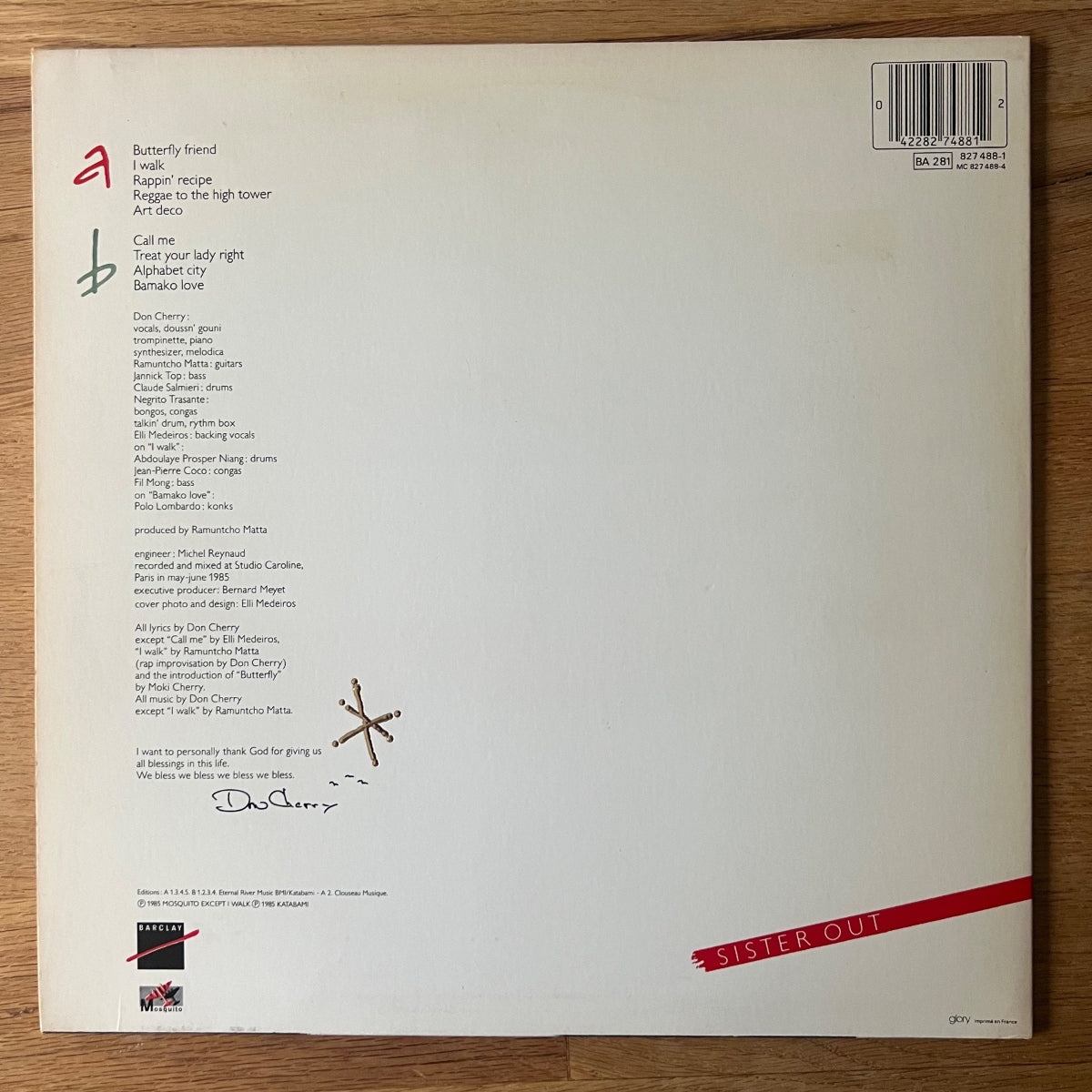 Don Cherry - Home Boy / 1. France-Press. 1985 - (M-/M-)