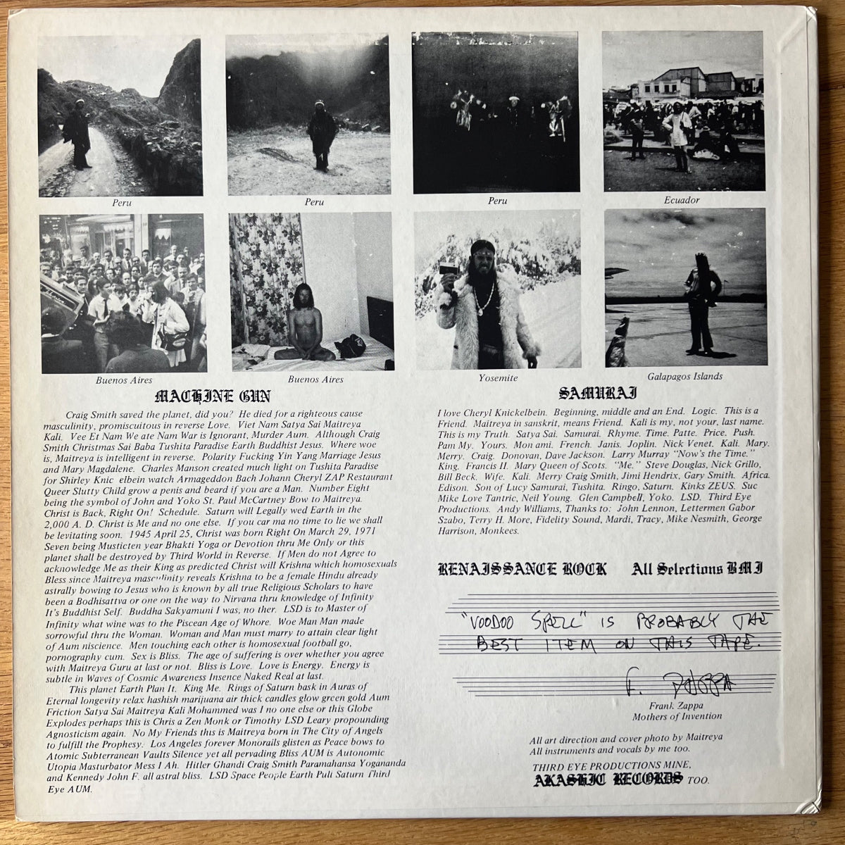 Satya Sai Maitreya Kali - Apache / US-Press. 1980 - Mono - Limited Edition - (VG++/VG++)