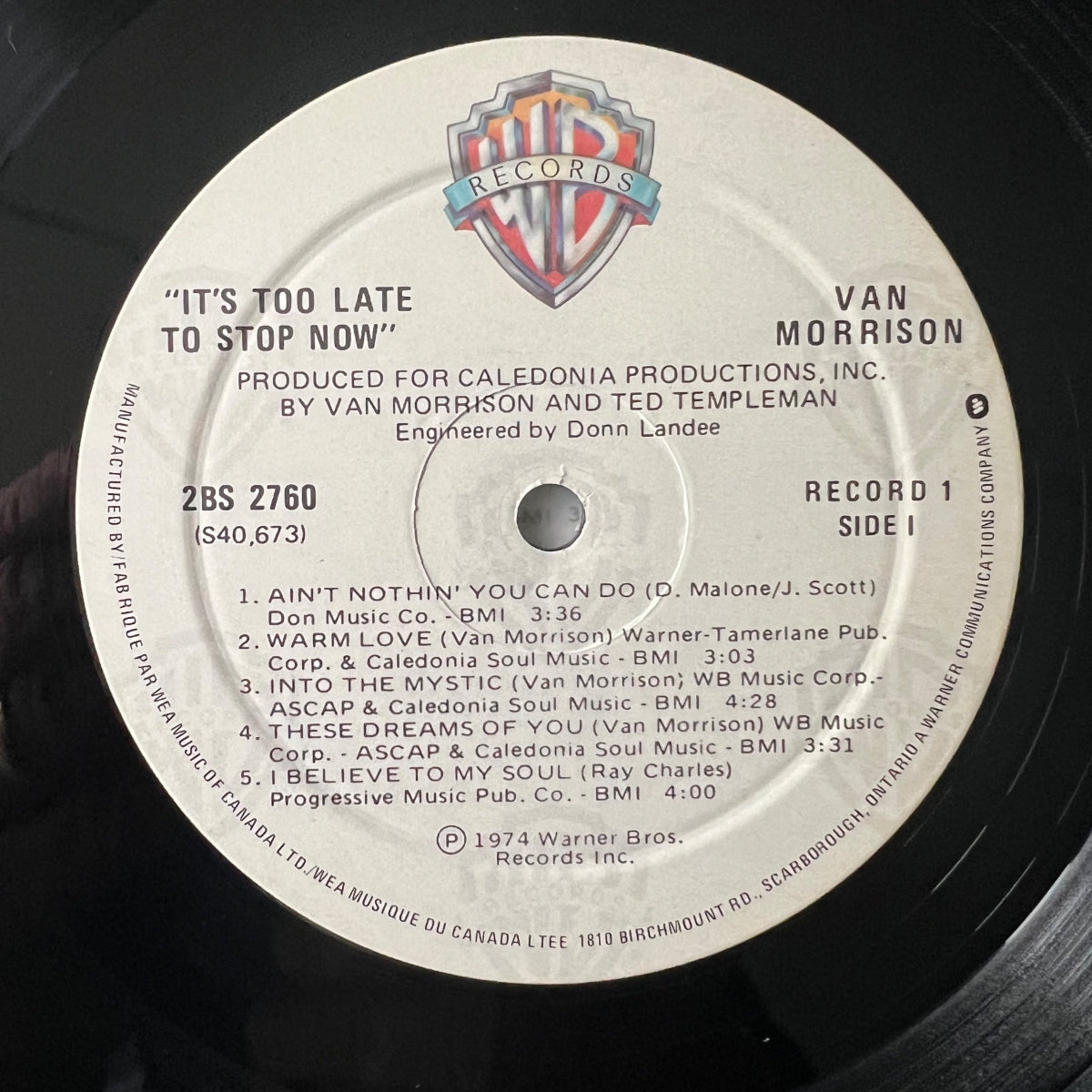 Van Morrison - It's Too Late To Stop Now / 2 LP - Canada-Press. RE - (M-/M-)