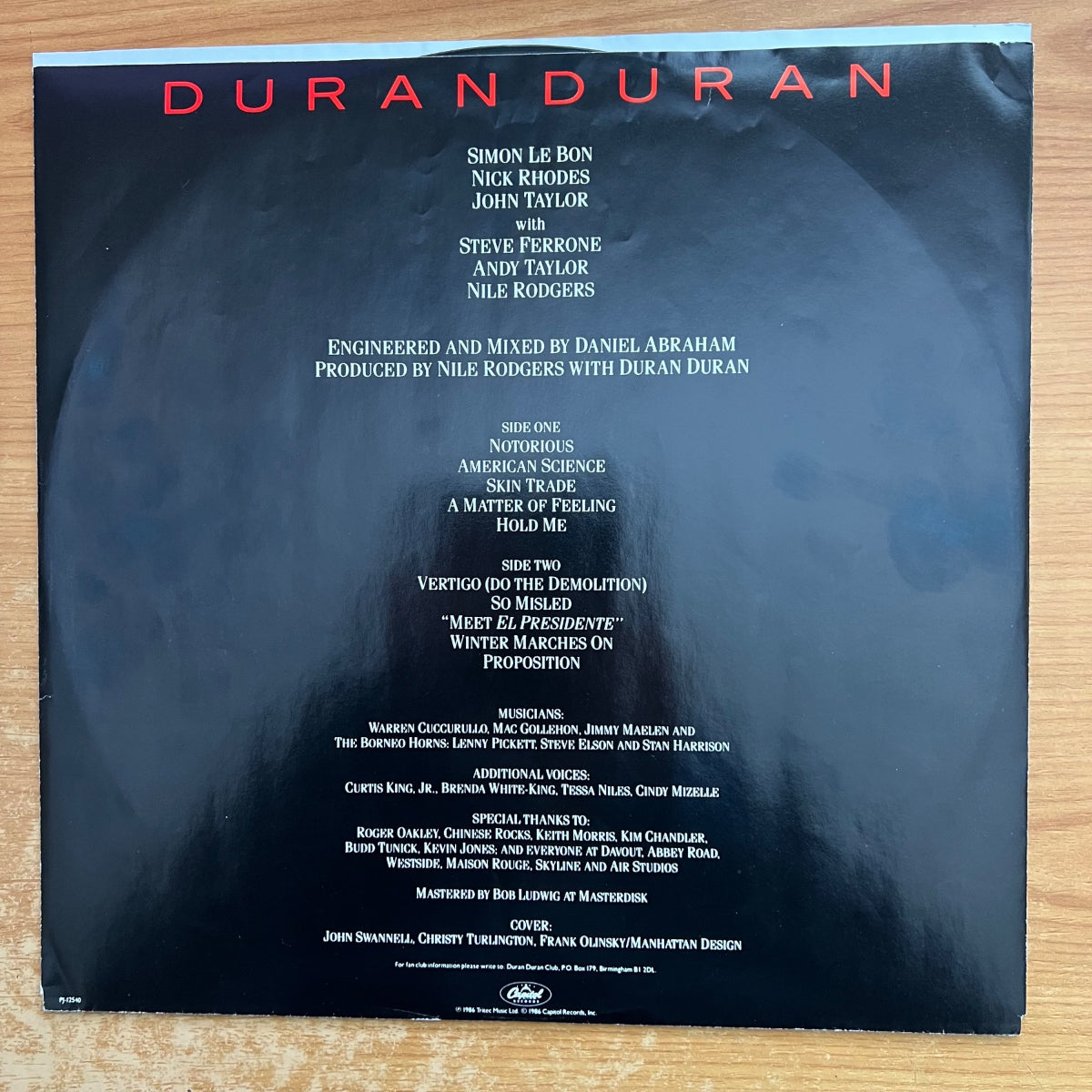Duran Duran - Notorious / 1. US-Press. 1986 - (M-/M-)