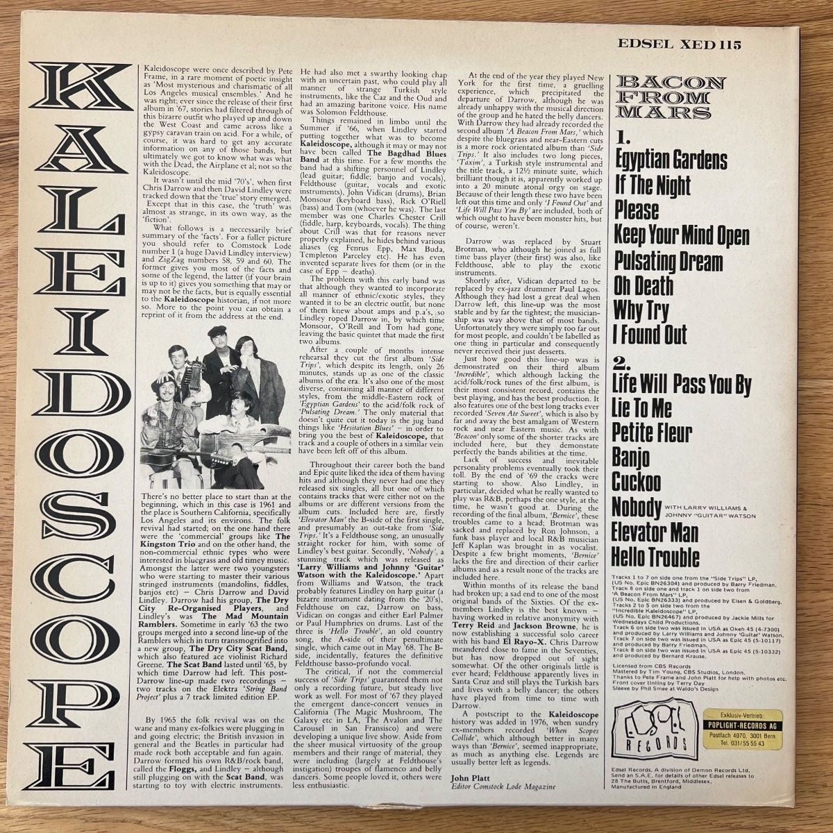 Kaleidoscope - Bacon From Mars / 1. UK-Press. 1983