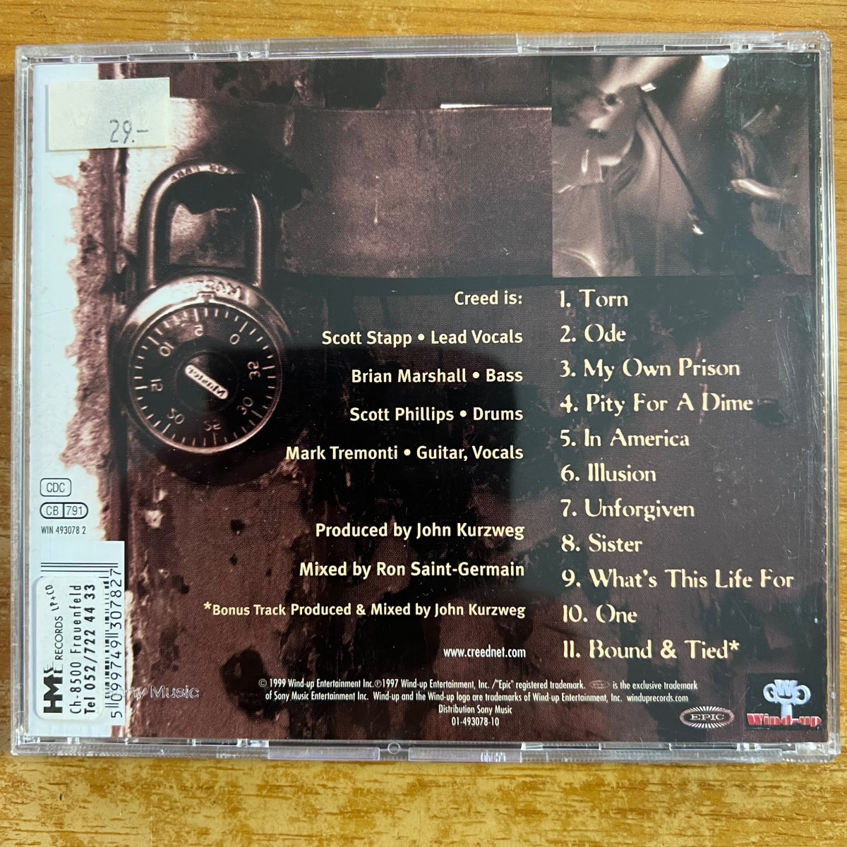 Creed - My Own Prison / CD - EU-Press. 1999 - (VG++/M-)