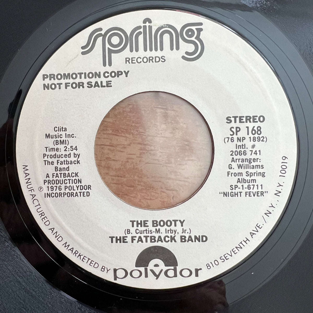 Fatback Band - The Booty / Promo US 1976 - (VG++/Neutre)
