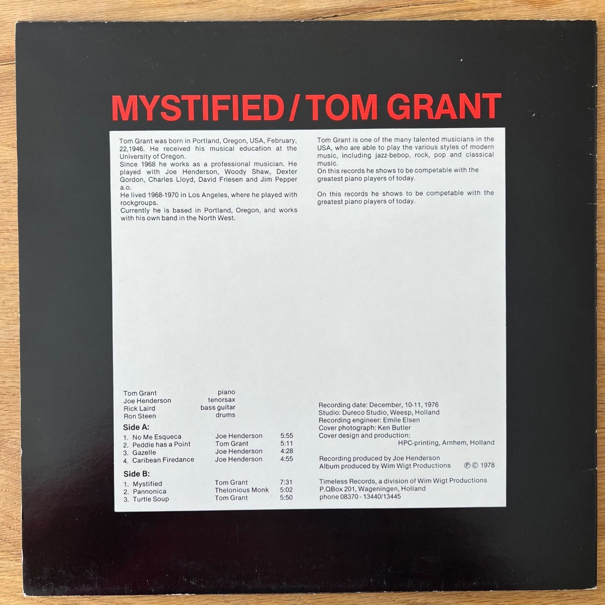 Tom Grant - Mystified / 1. NL-Press. 1978 - (M-/VG++)