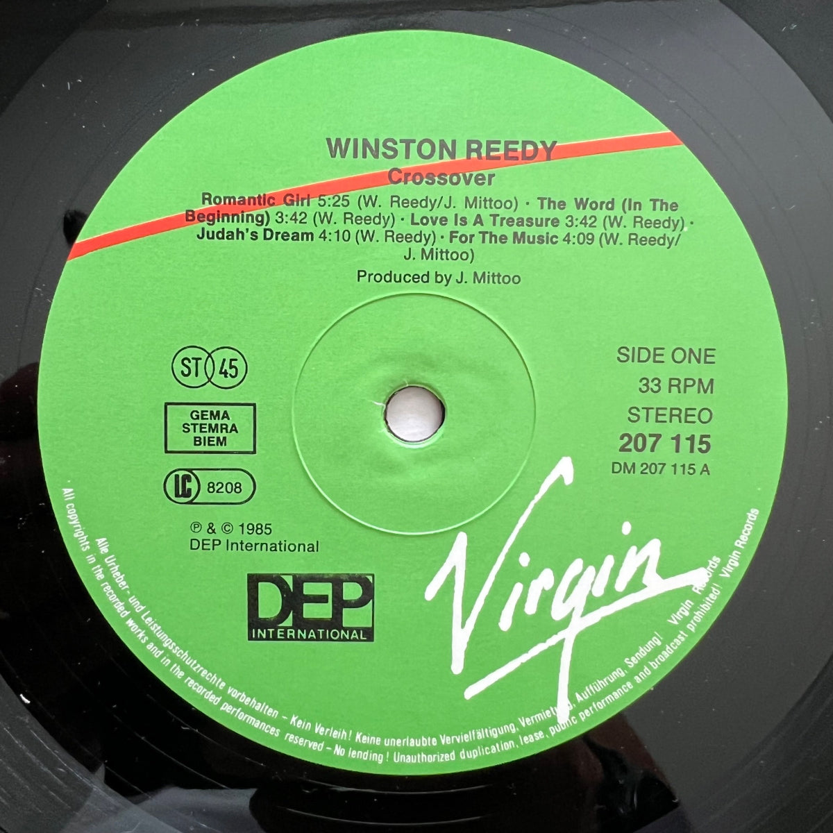 Winston Reedy - Crossover / 1. D-Press. 1985 - (M-/M-)