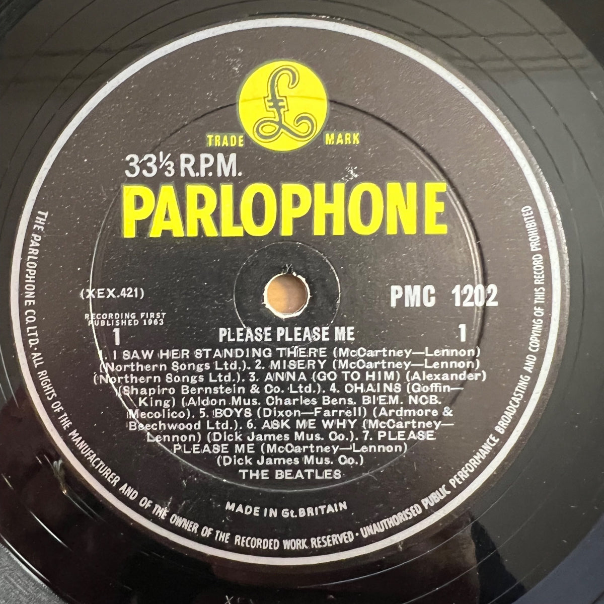 Beatles - Please Please Me / 3. UK-Press. 1963 - ohne schmalen 33 ⅓ Aufdruck - (VG++/VG)