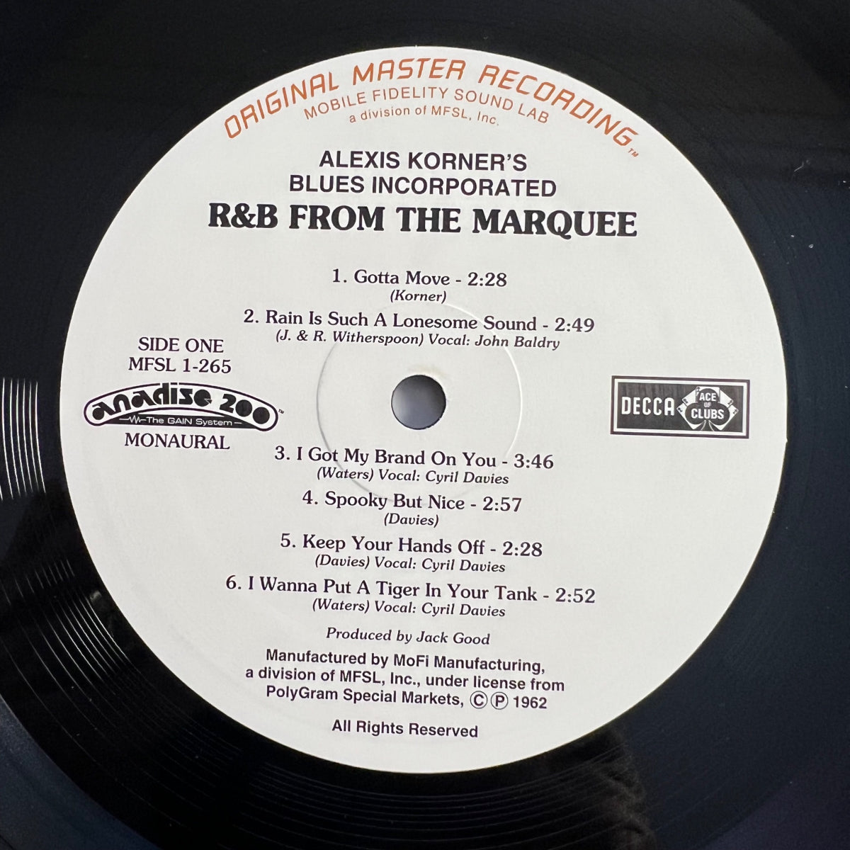 Alexis Korner's Blues Incorporated - R&B From The Marquee / Audiophile MFSL 1996 - (M-/Mint)