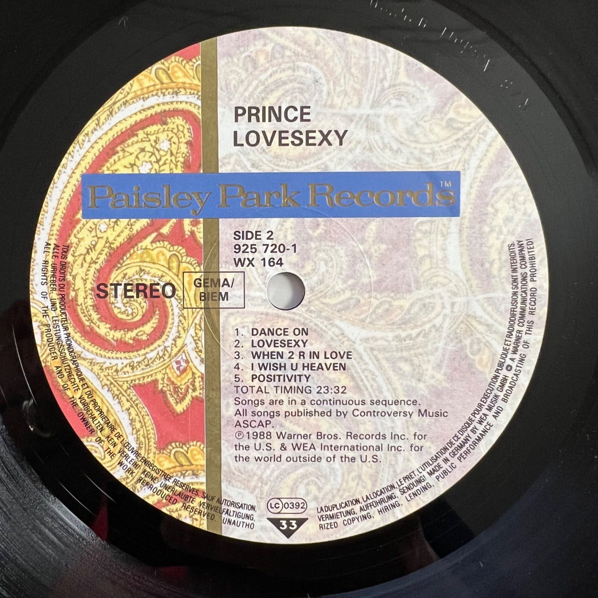 Prince - Lovesexy / 1. EU-Press. 1988 - (VG++/M-)
