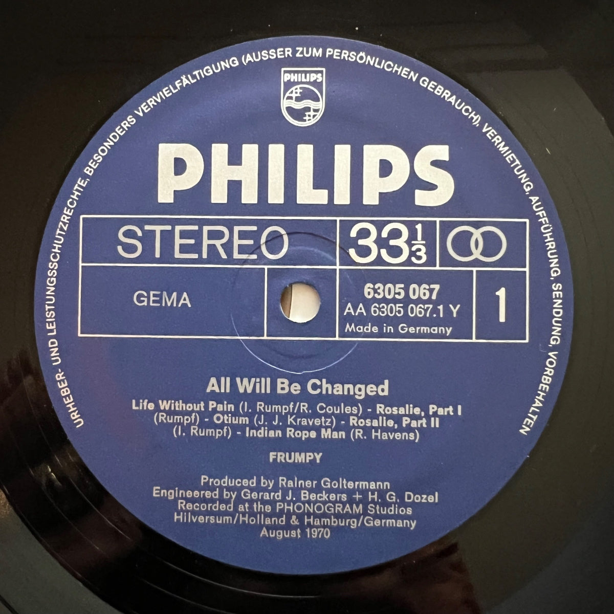 Frumpy - All Will Be Changed / 1. D-Press. 1970 - (VG++/VG++)