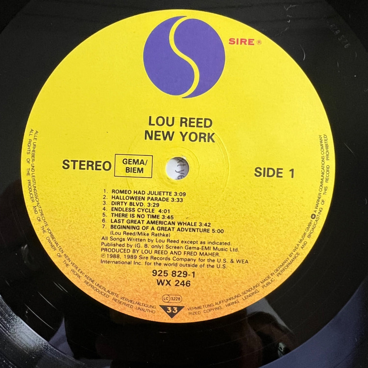 Lou Reed - New York / 1. D-Press. 1989 - (M-/M-)