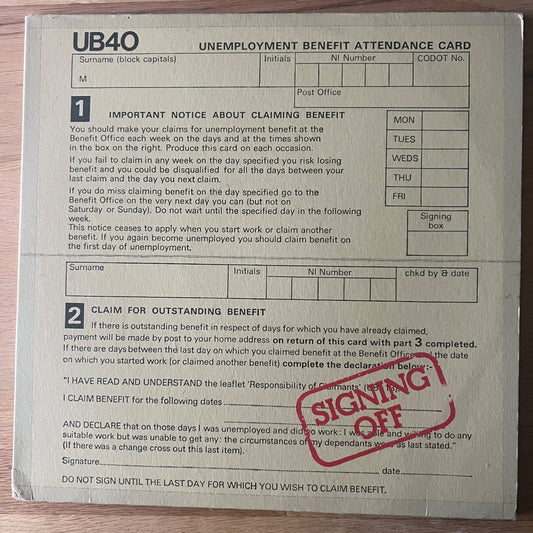UB40 - Signing Off / LP & 12" Maxi - 1. D-Press. 1980 - (VG++/VG++)