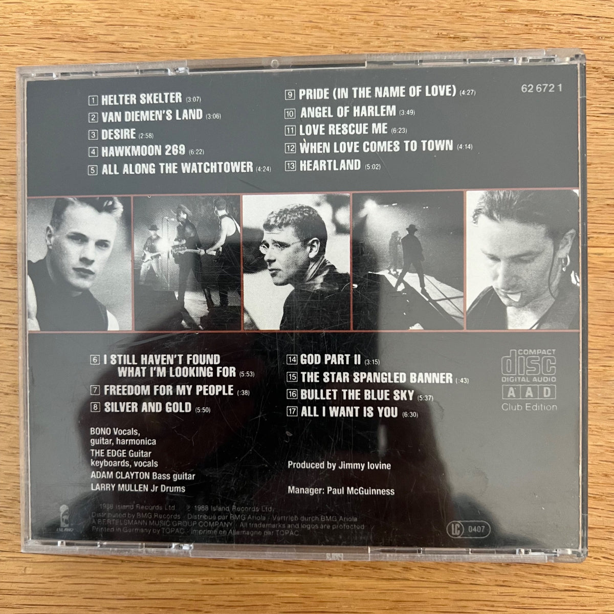 U2 - Rattle And Hum / CD - D-Press. 1988 - Club Edition - (VG++/M-)
