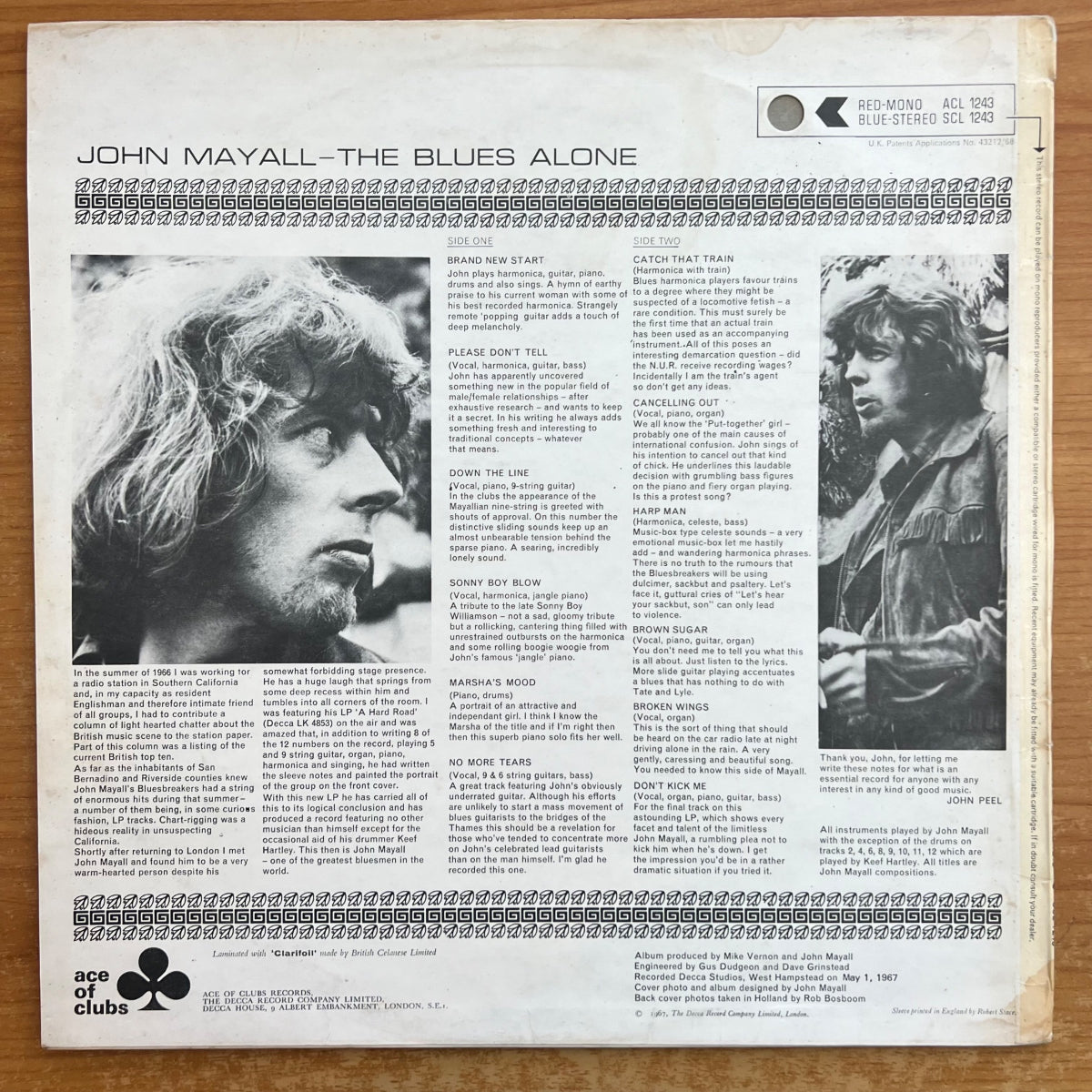 John Mayall - The Blues Alone / 1. UK-Press. 1967 - Mono - (VG++/VG+)
