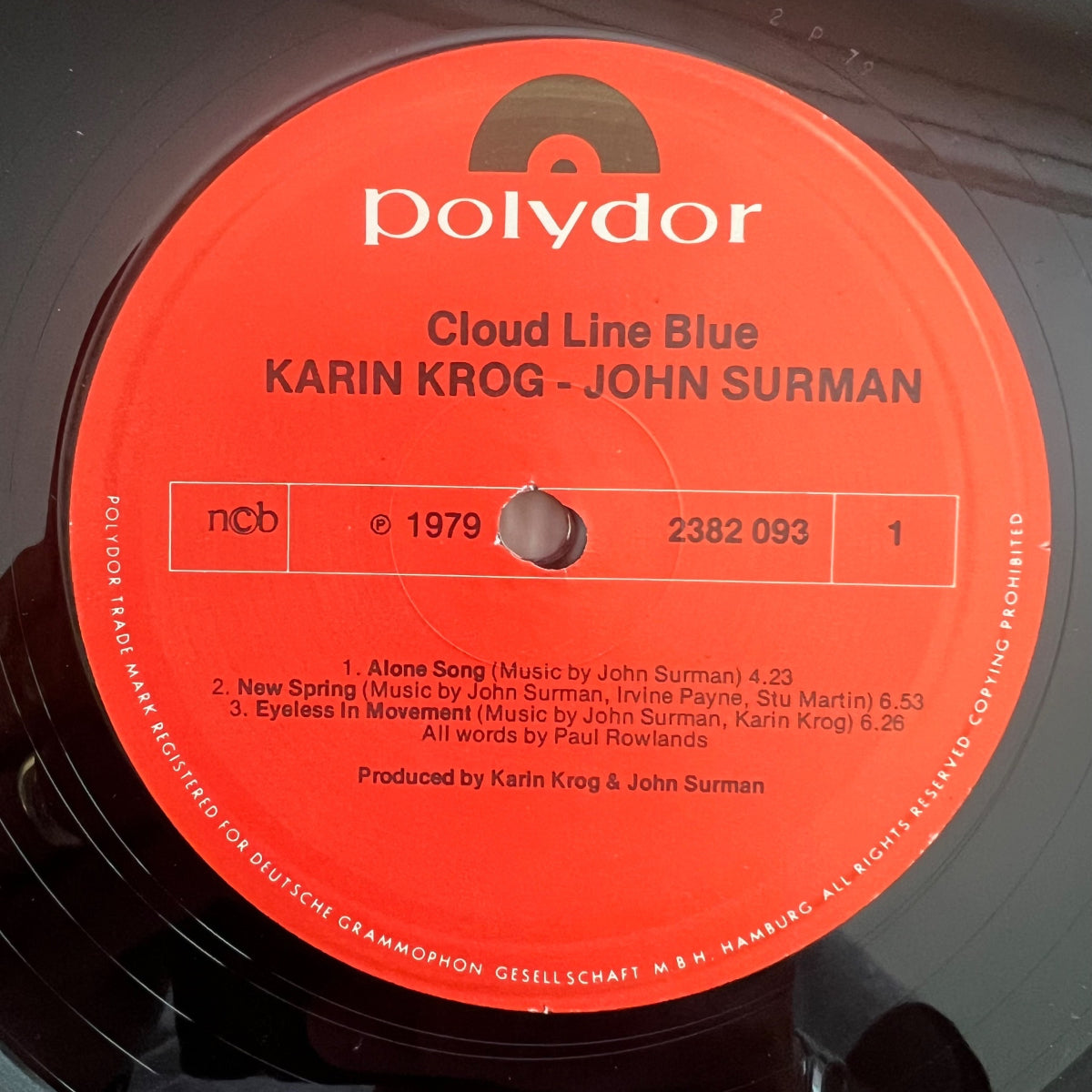 Karin Krog & John Surman - Cloud Line Blue / 1. Scandinavian/German-Press. 1979 - (VG++/VG++)