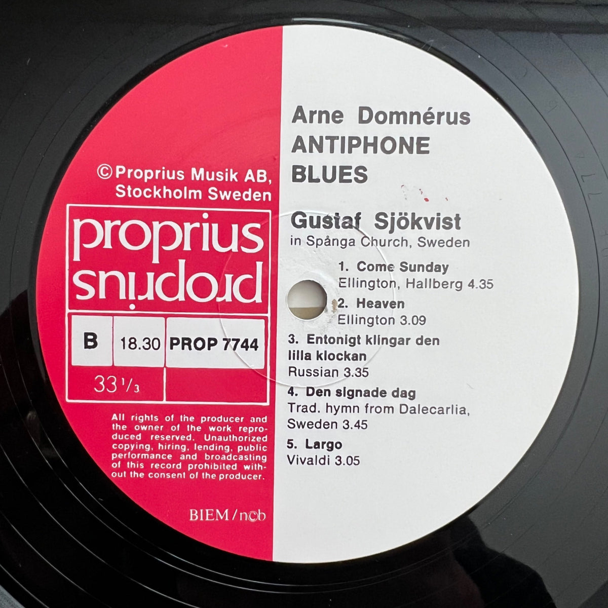 Arne Domnérus & Gustaf Sjökvist - Antiphone Blues / 1. Sweden-Press. 1975 - (M-/M-)