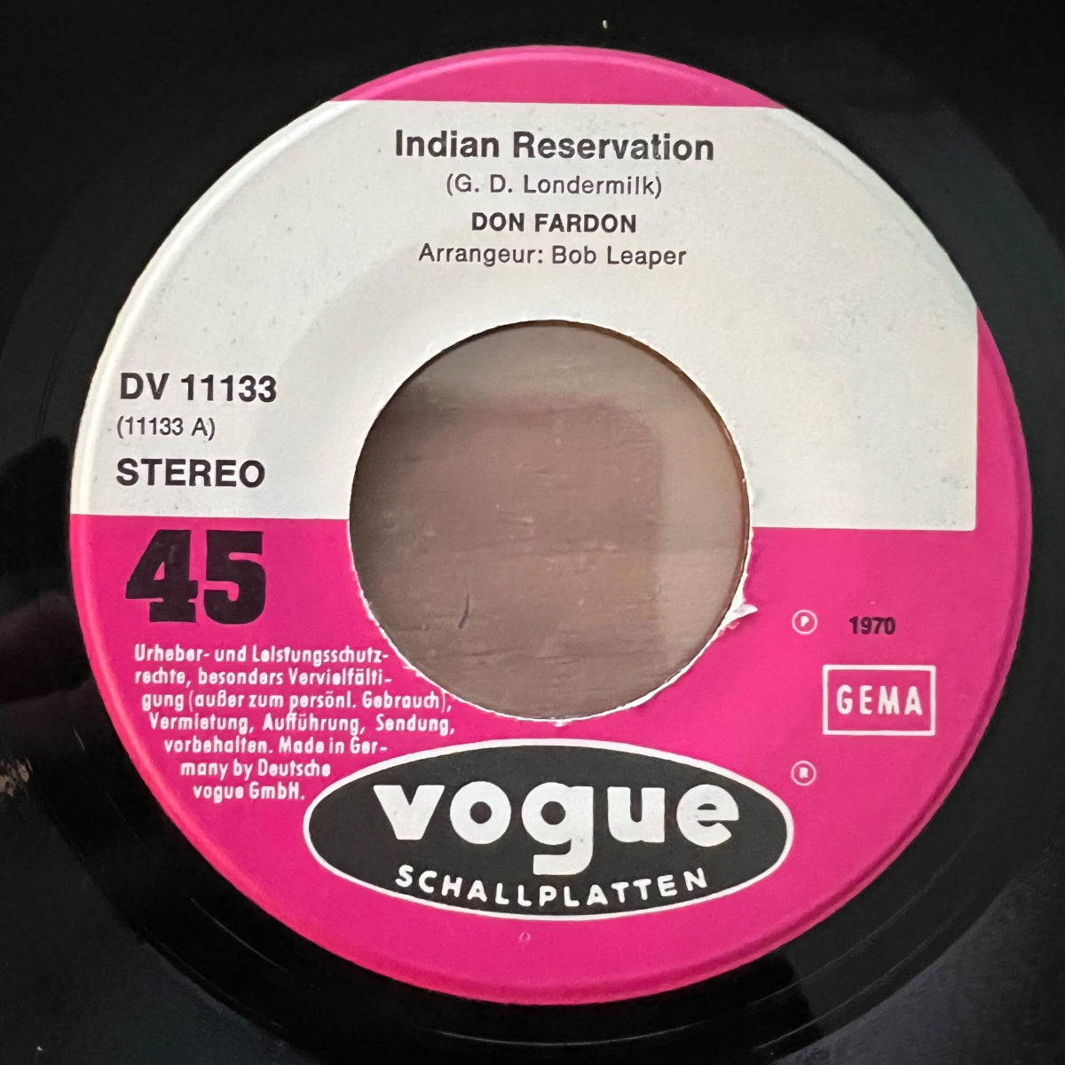 Don Fardon - Indian Reservation / 1. D-Press. 1970 - (M-/VG++)