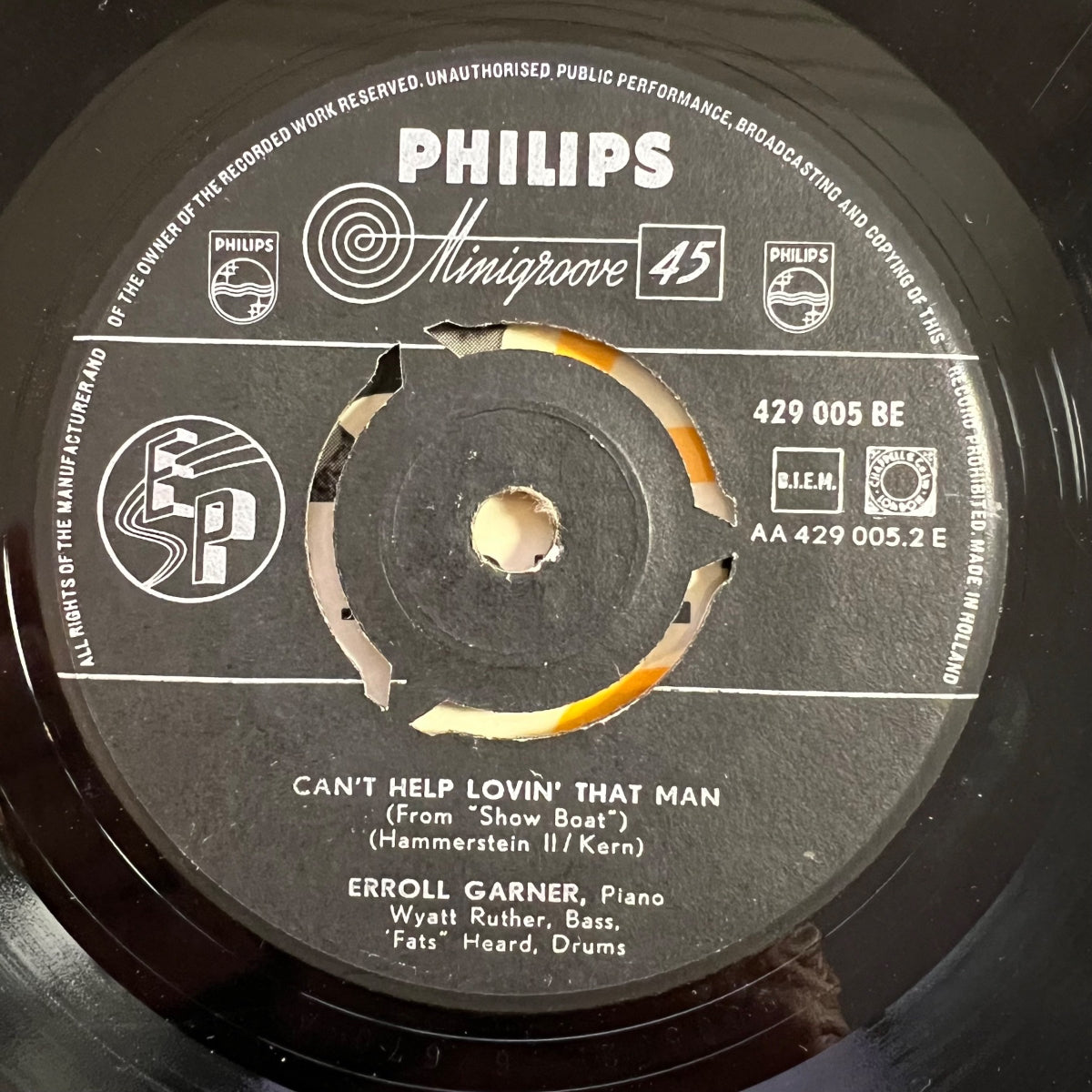 Erroll Garner - Sweet Sue Just You / 7" EP - 1. NL-Press. 1955 - (VG/VG+)