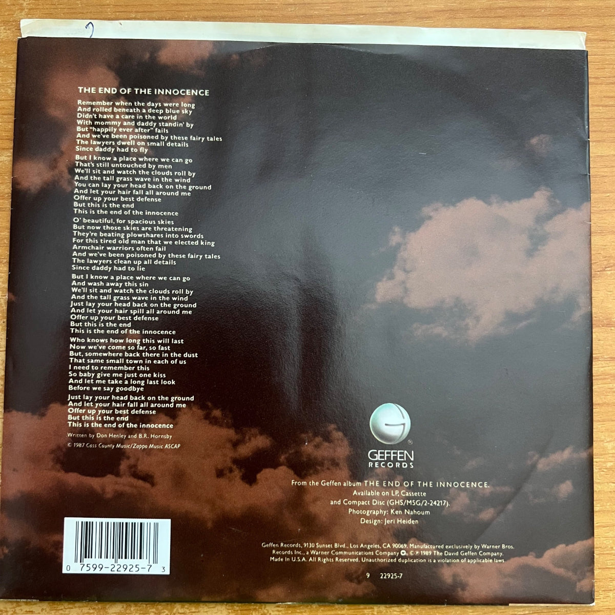Don Henley - The End Of The Innocence / 1st US Press. 1989 - (M-/M-)