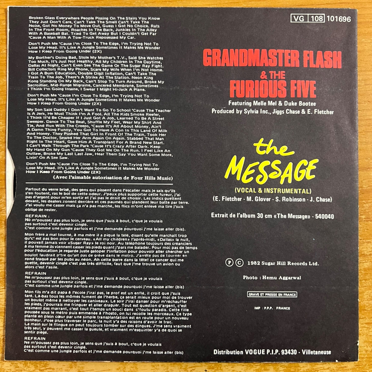 Grandmaster Flash & The Furious Five - The Message / 1. France-Press. 1982 - (M-/M-)