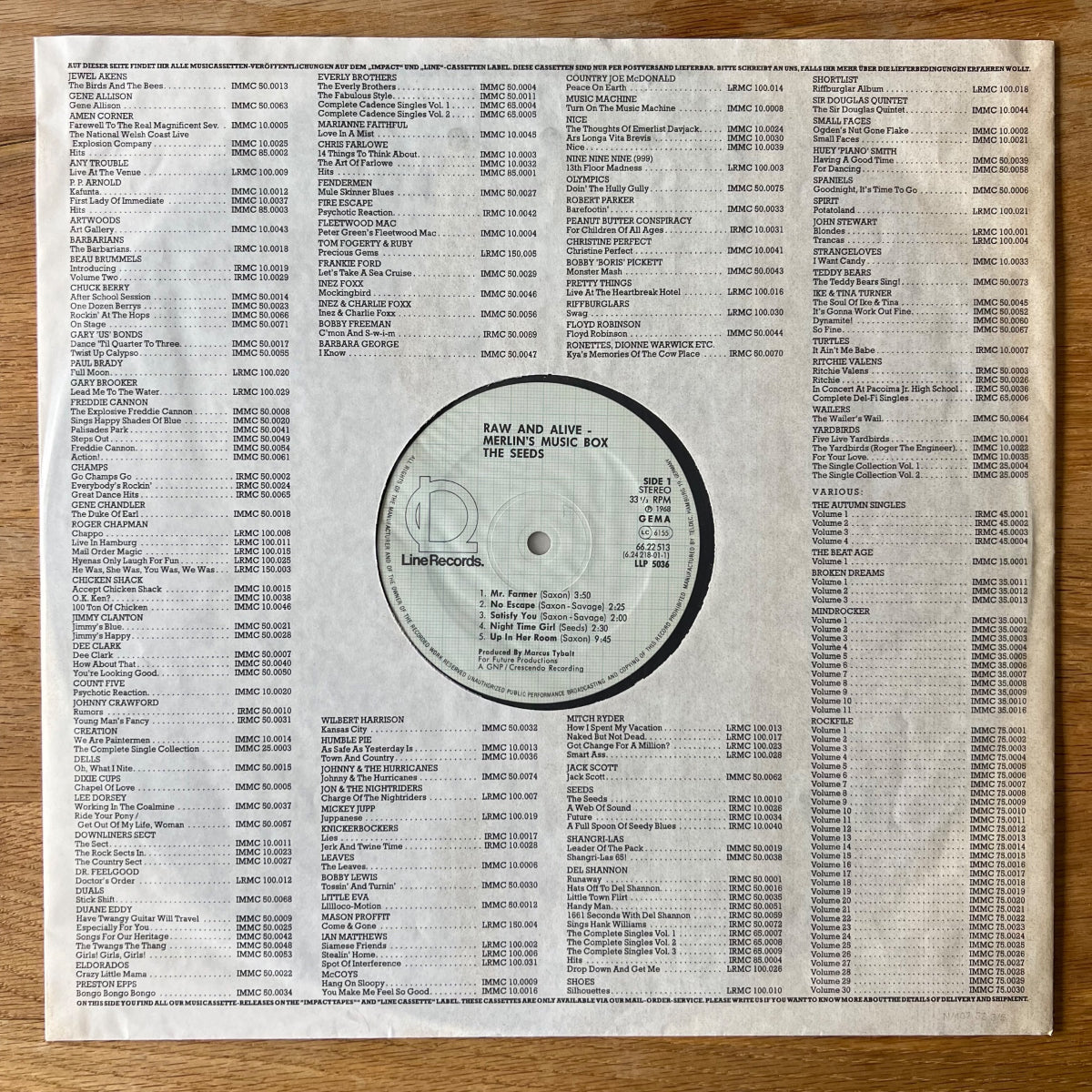 Seeds - Raw & Alive / D-Press. 1981 - (M-/VG++)