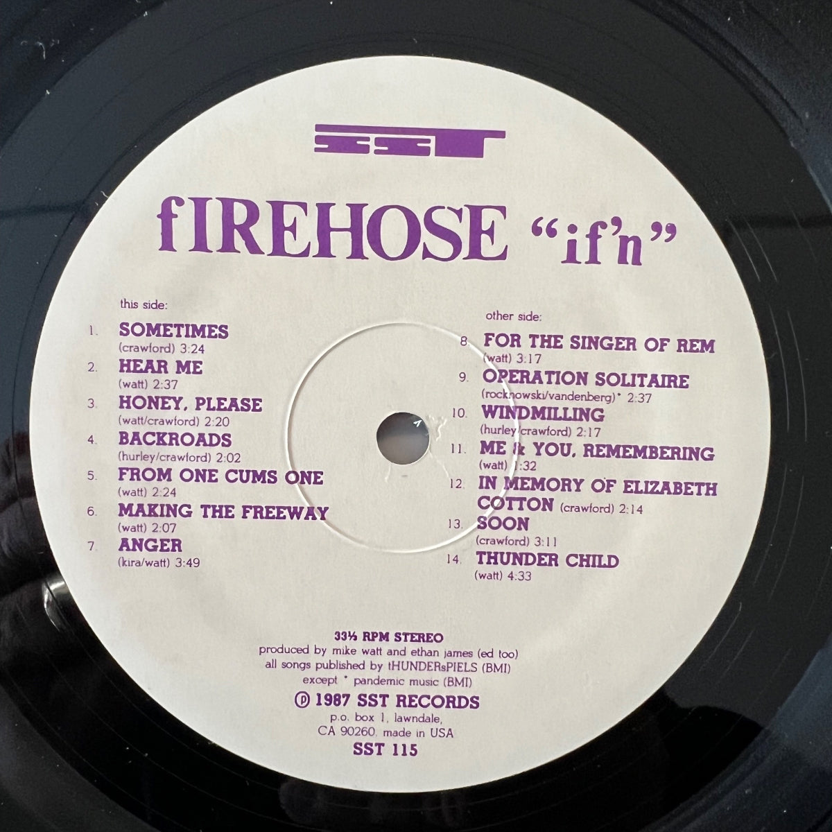 Firehose - If'n / 1. US-Press. 1987 - (M-/VG++)