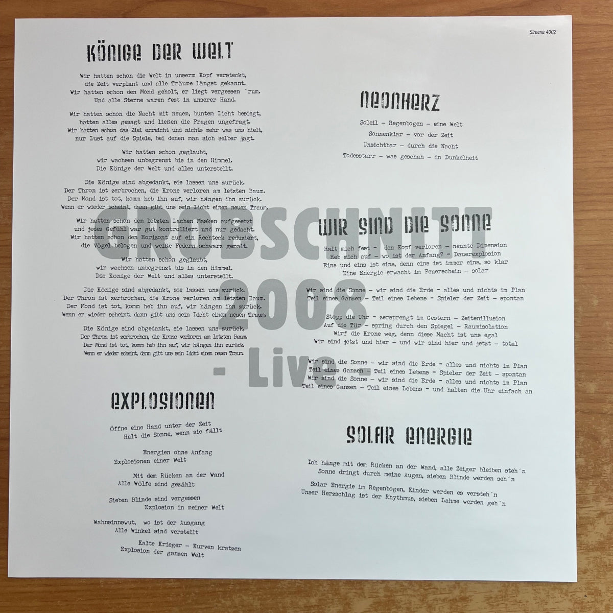 Grobschnitt - 2008 Live / 2 LP - 1st German Pressing 2009 - Cover signed by all members - (Mint)