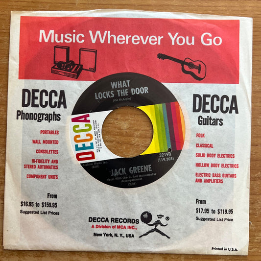 Jack Greene - What Locks The Door / 1st US Press. 1967 - (M-/VG++)