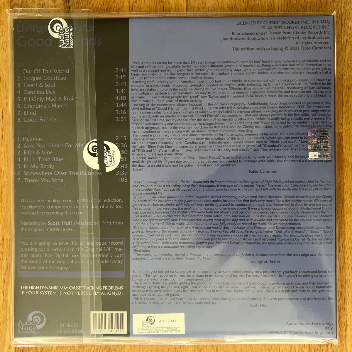 Livingston Taylor - Good Friends / Audiophile US-Press. 2021 - (Mint/M-)