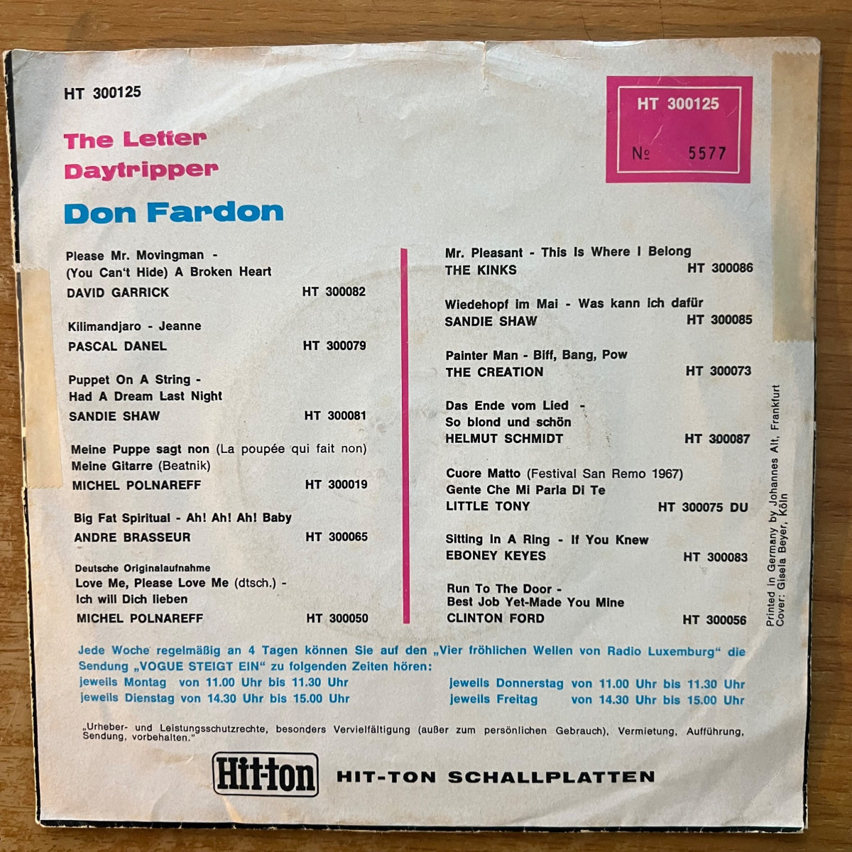 Don Fardon - The Letter / 1. D-Press. 1967 - (VG++/VG+)
