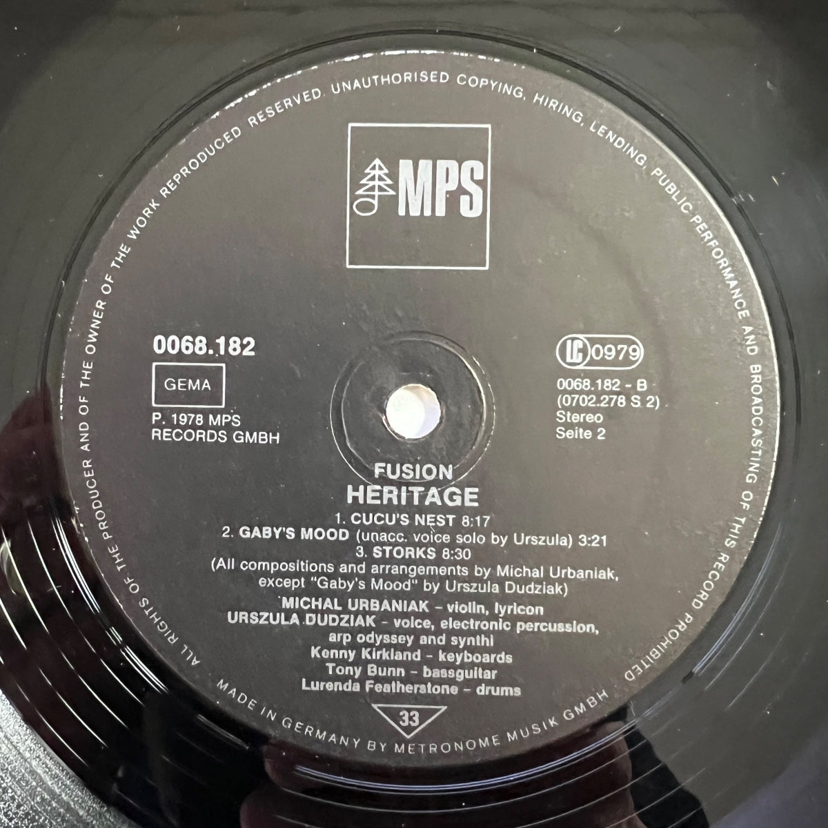 Michal Urbaniak's Fusion - Heritage / 1. D-Press. 1978 - (VG++/VG++)