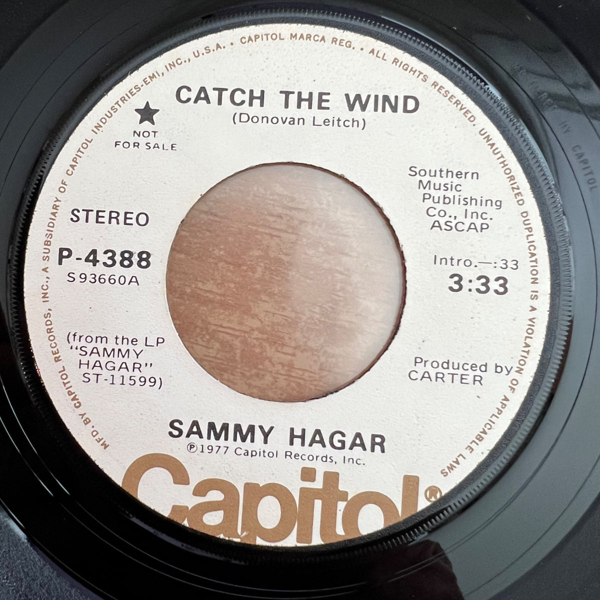 Sammy Hagar - Catch The Wind / US-Promo 1977 - (VG++/Neutral)