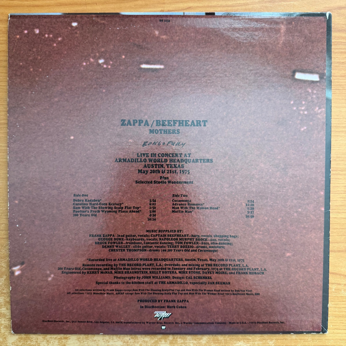 Zappa, Beefheart, Mothers - Bongo Fury / 1. US-Press. 1975 - (VG++/VG++)