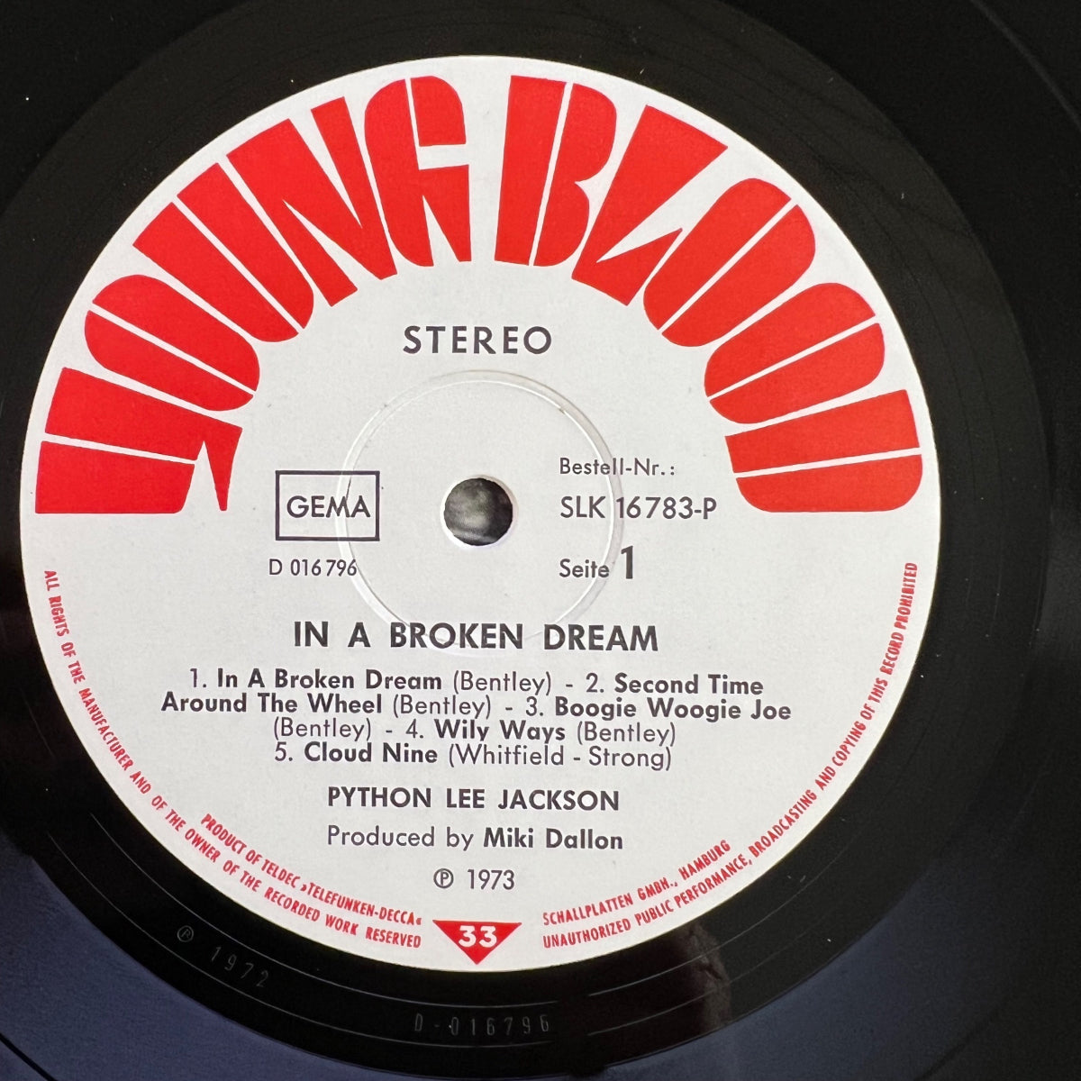 Python Lee Jackson - In A Broken Dream / 1. D-Press. 1973 - (M-/VG+)