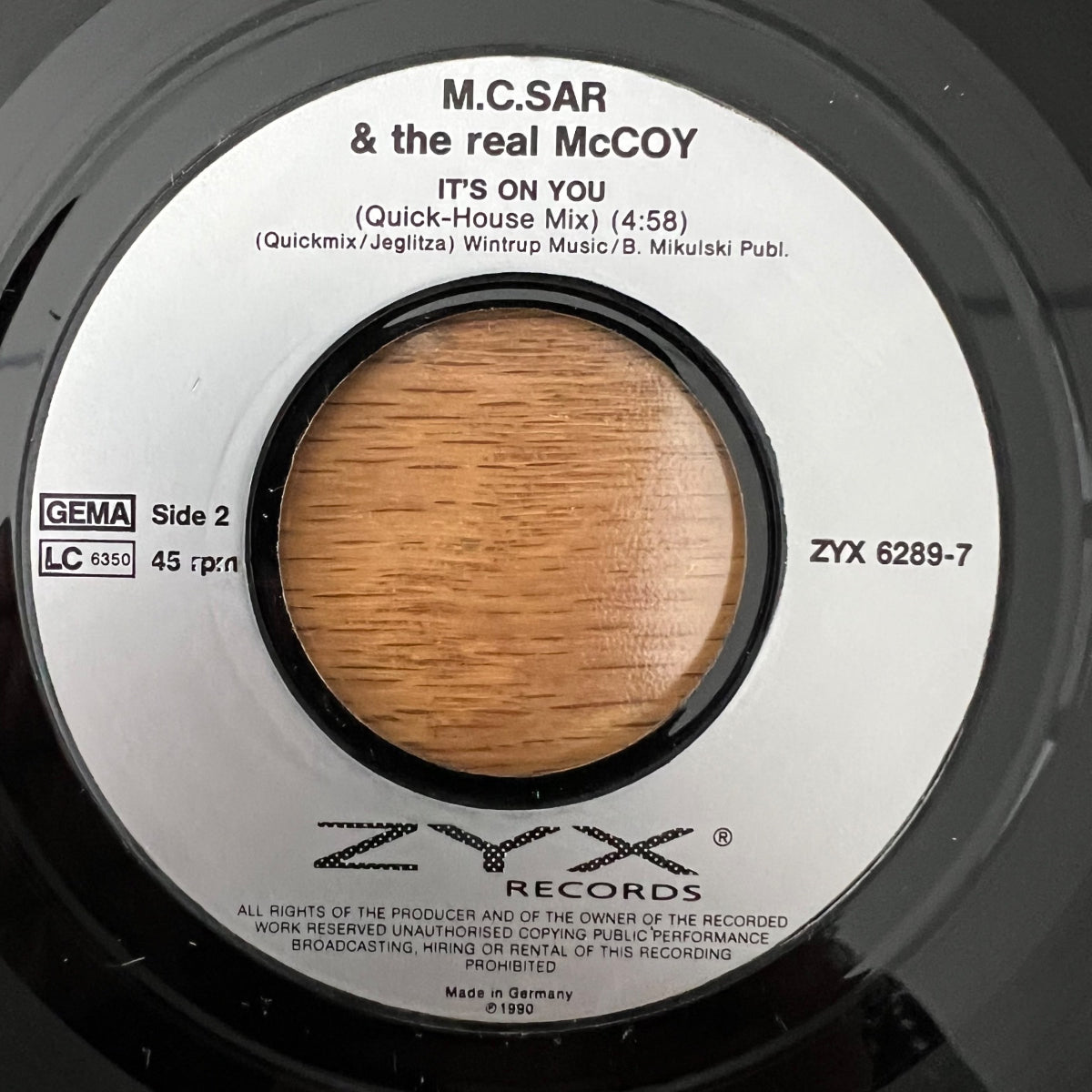 M.C. Sar & Real McCoy - It's On You / 1. D-Press. 1990 - (M-/M-)