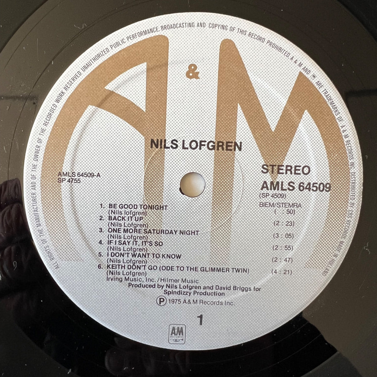Nils Lofgren - Same / 1. NL-Press. 1975 - (M-/VG++)