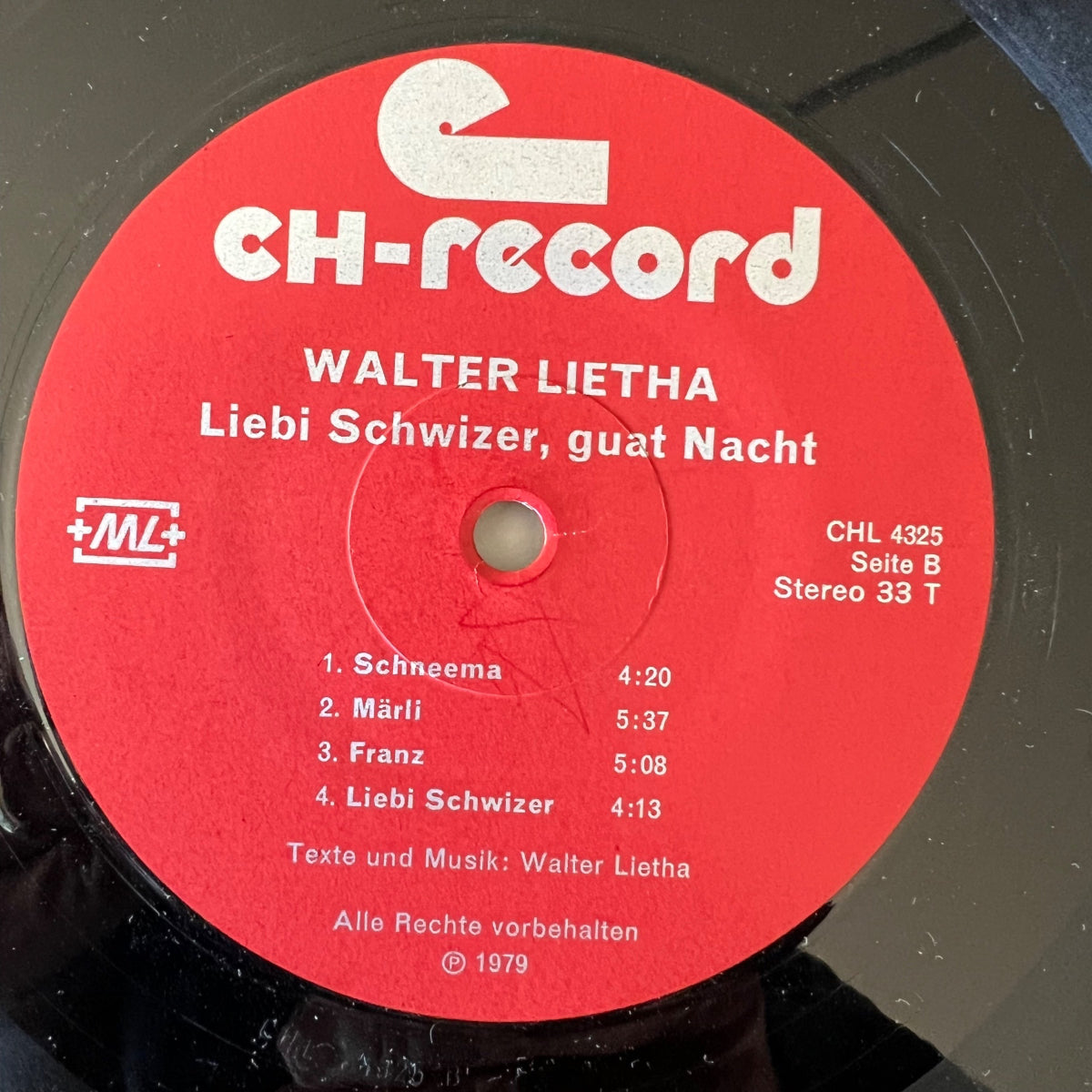 Walter Lietha - Liebi Schwizer Guat Nacht / 1. Swiss 1980 - (M-/VG++)
