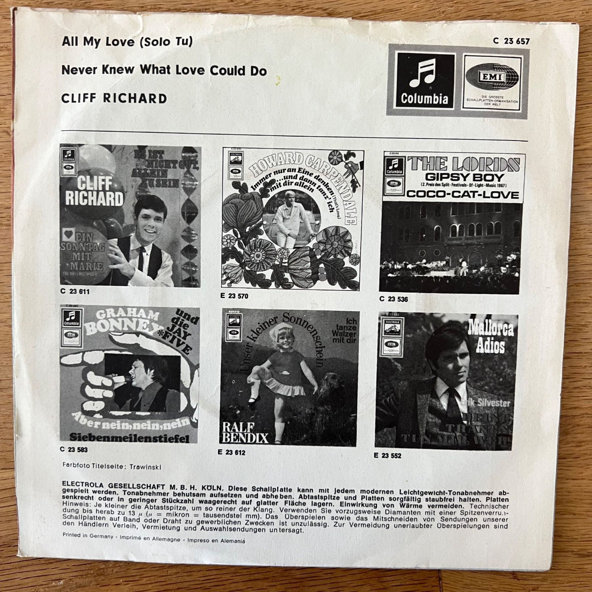 Cliff Richard - All my Love / 1. D-Press. 1967 - (VG+/VG+)