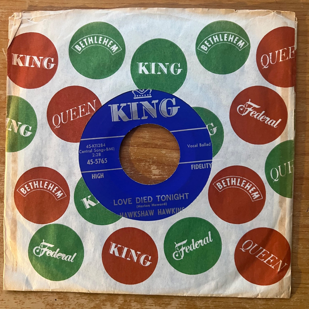 Hawkshaw Hawkins - Love Died Tonight / 1st US-Press. 1963 - (M-/VG+)