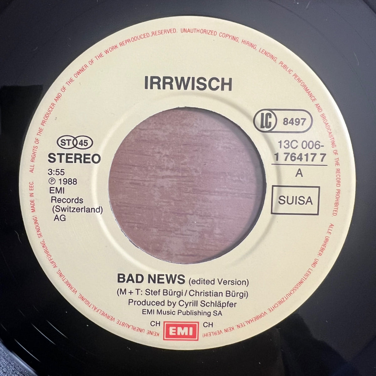Irrwisch - Bad News / 1er Swiss-Press. 1988 - (M-/M-)