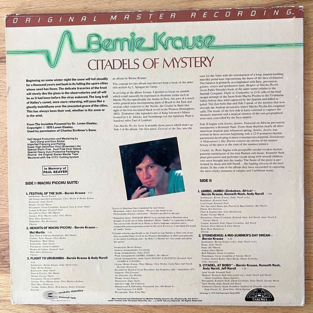Bernie Krause - Citadels Of Mystery / Audiophile MFSL 1979 - (M-/VG++)