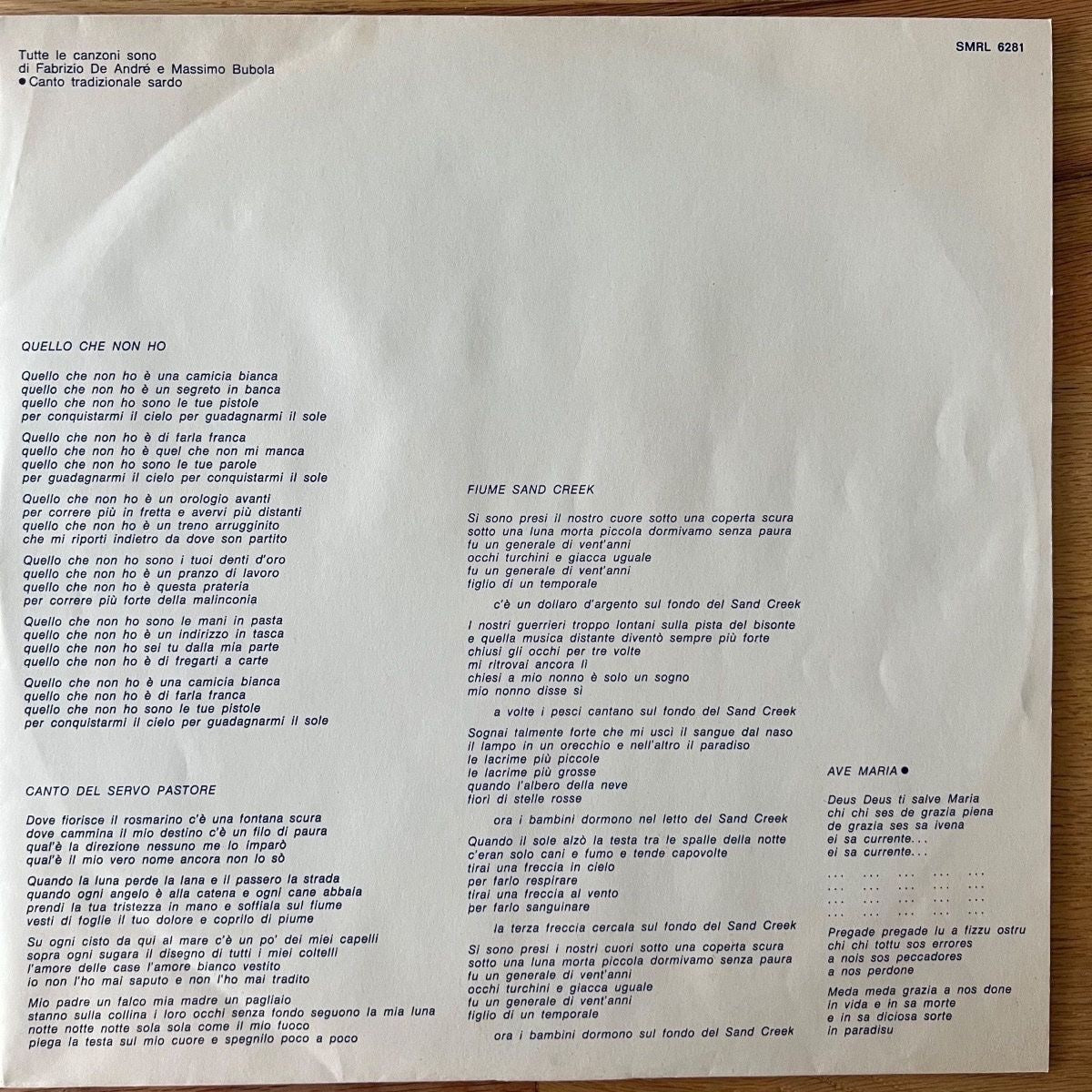 Fabrizio De André - Same / 1. Italy-Press. 1981 - (VG++/M-)