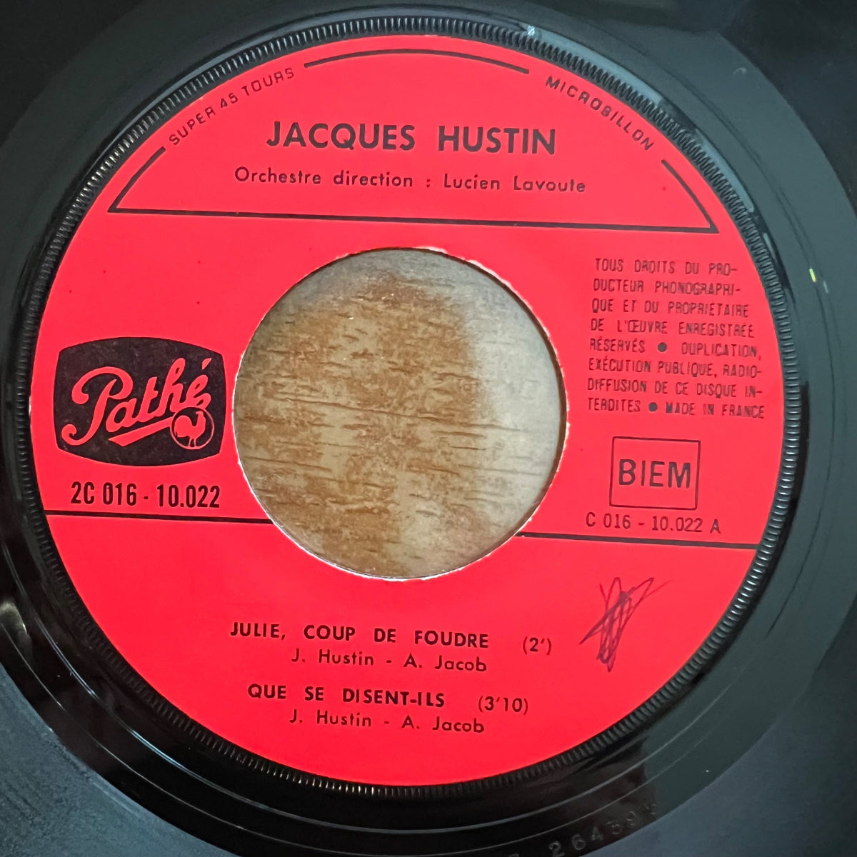 Jacques Hustin - Julie, Coup De Fouire / 7" EP - 1. F 1969 - (M-/VG++)