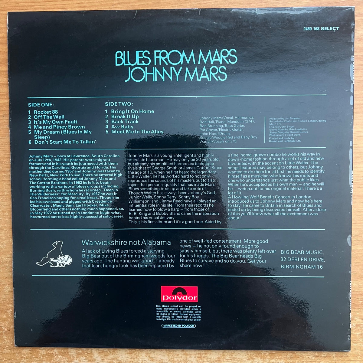 Johnny Mars - Blues From Mars / 1. UK-Press. 1972 - (VG++/VG++)