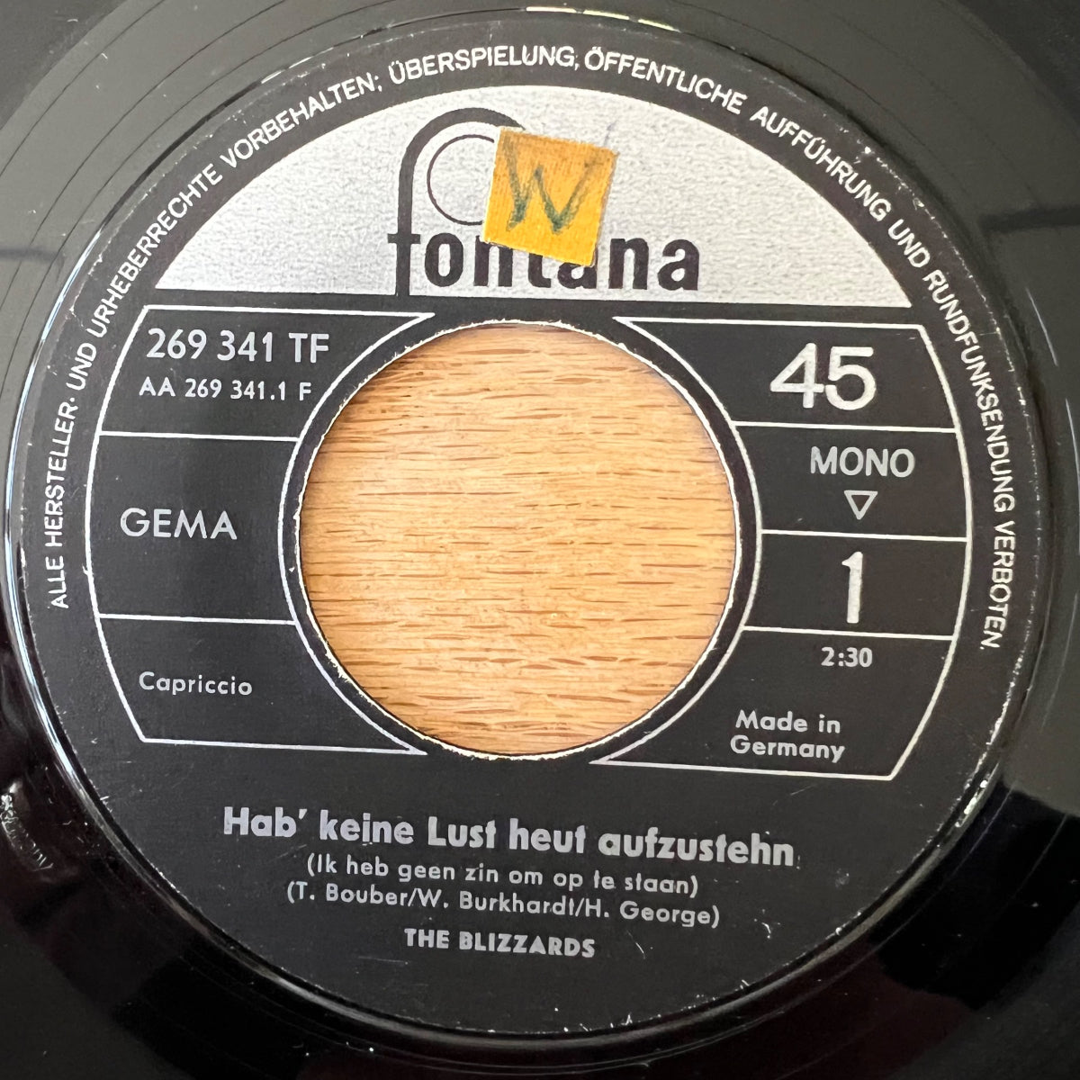 Blizzards - Hab' Kine Lust Heut Aufzustehen / 1. D-Press. 1966 - (VG/Neutral)