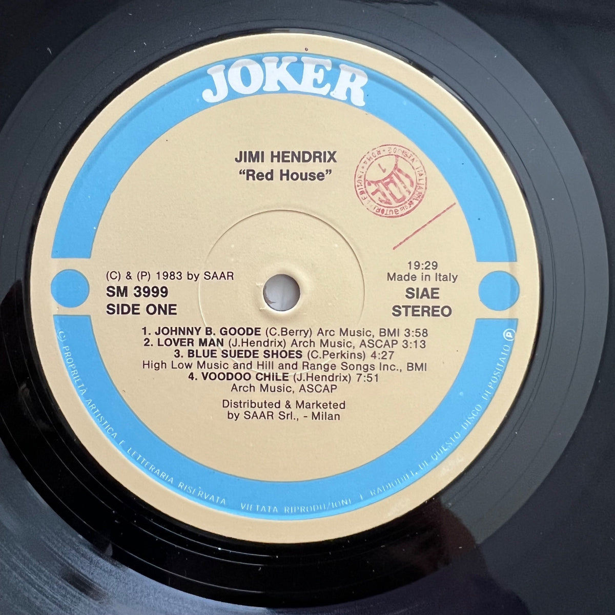 Jimi Hendrix - Red House / 1. Italy-Press. 1983 -(M-/M-)