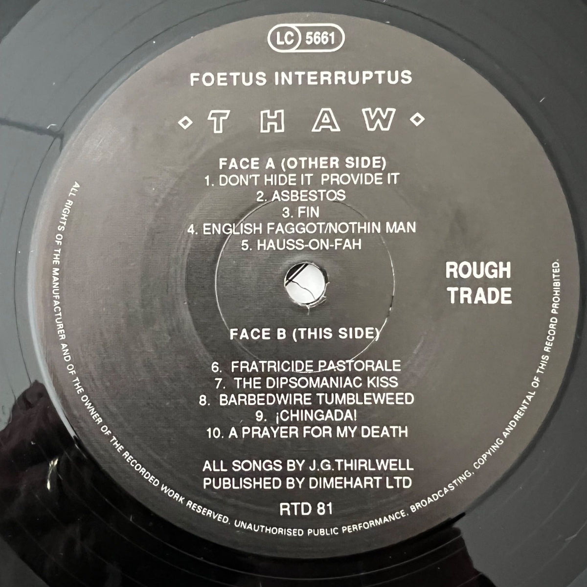 Foetus Interruptus - Thaw / 1. D-Press. 1988 - (VG++/M-)