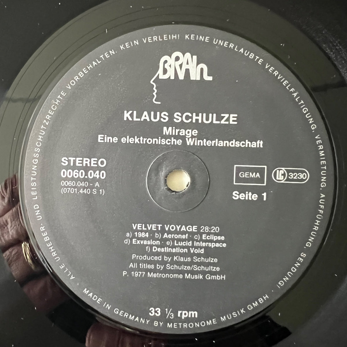 Klaus Schulze - Mirage / D-Press. RE - (M-/VG++)